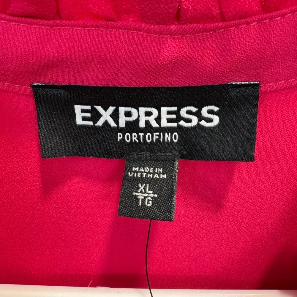 Express Pink Long Sleeve Blouse with Mandarin Collar - Picture 3 of 7